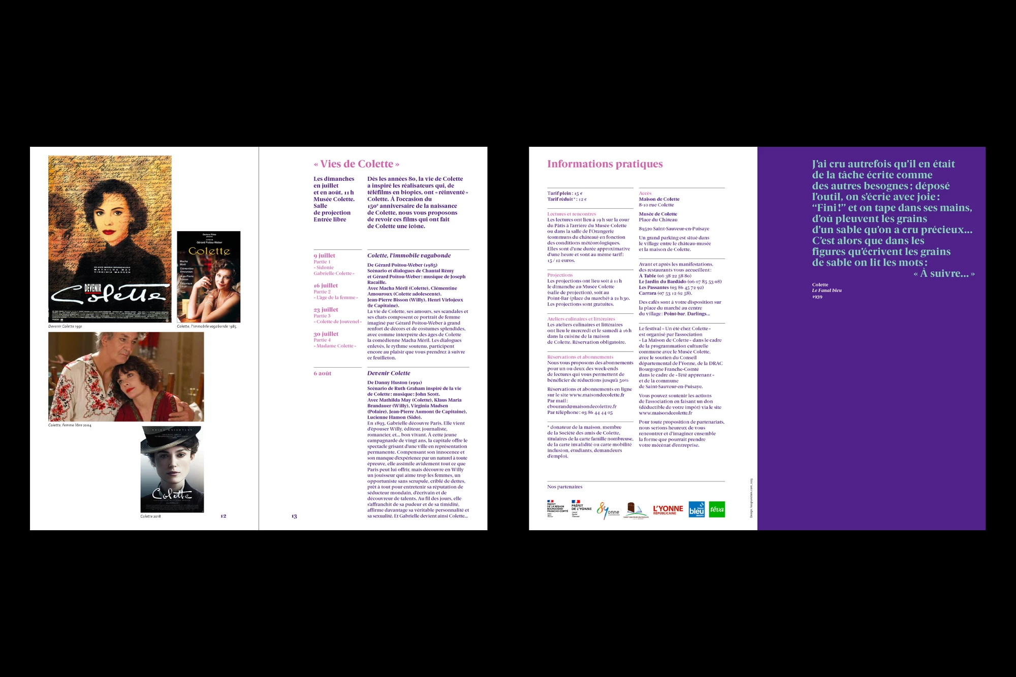 Léo Grunstein - A Summer at Colette’s, Festival, 2023, Maison de Colette, Poster, Publication, Branding, 2023