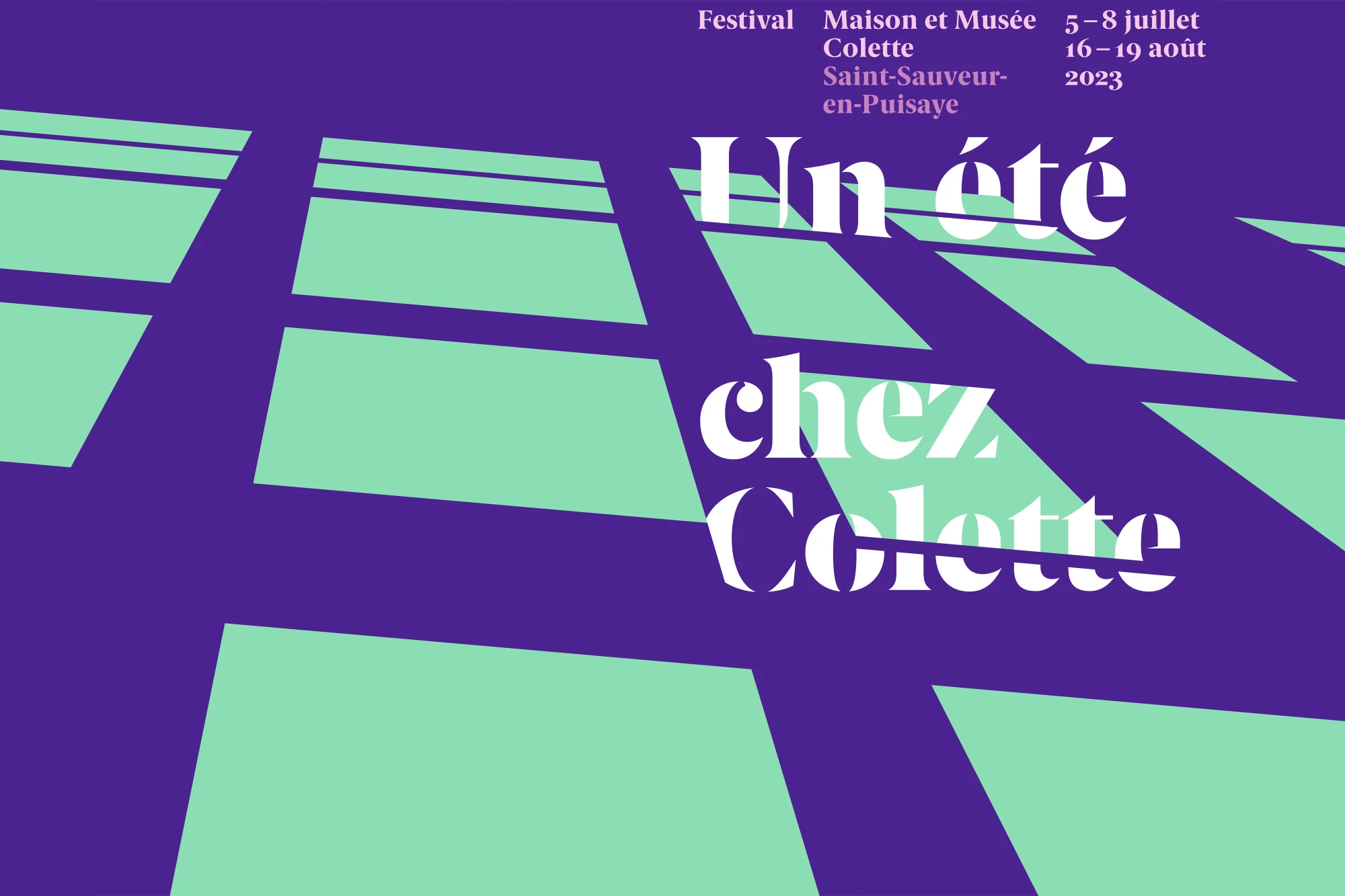Léo Grunstein - Festival Un été chez Colette, 2023, Maison de Colette, Affiche, Identité, Édition, 2023