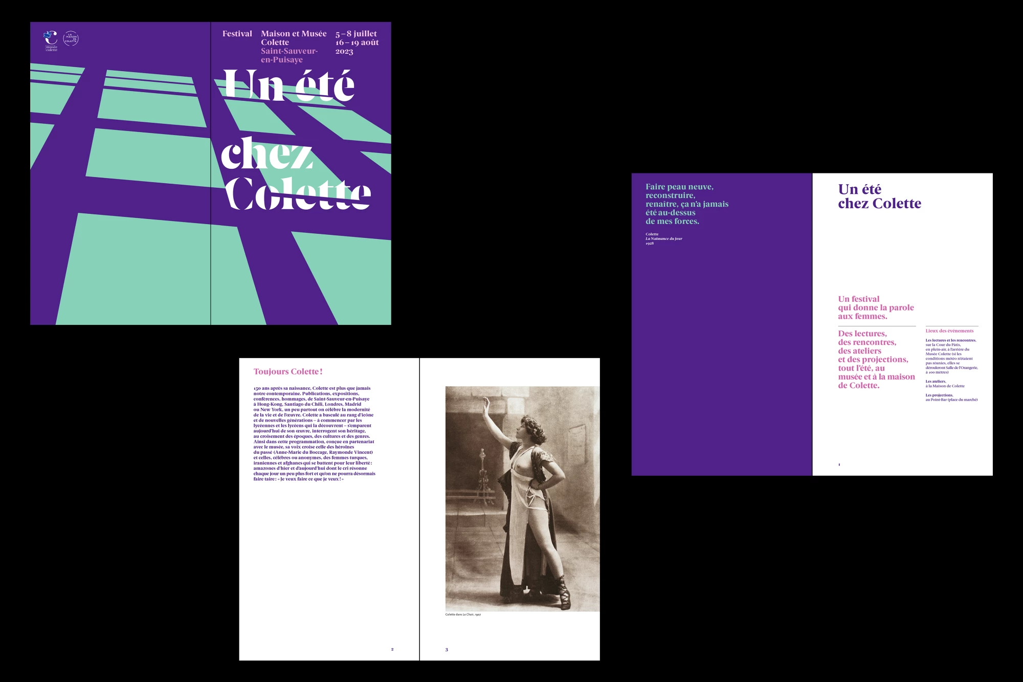 Léo Grunstein - A Summer at Colette’s, Festival, 2023, Maison de Colette, Poster, Publication, Branding, 2023