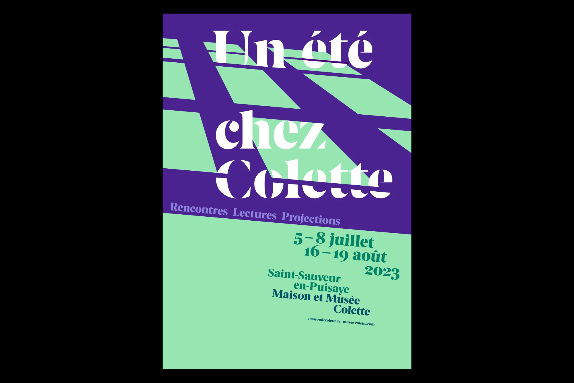 Léo Grunstein - A Summer at Colette’s, Festival, 2023, Maison de Colette, Poster, Publication, Branding, 2023