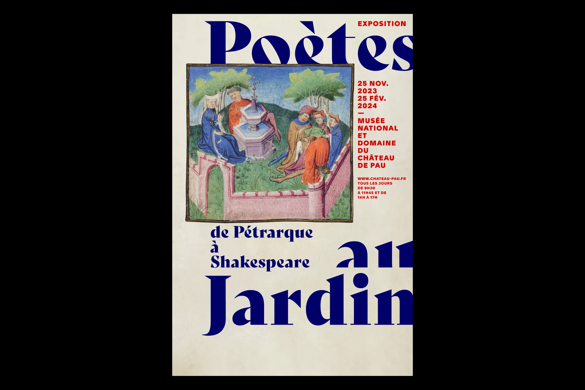 Léo Grunstein - Poètes au Jardin, Château de Pau, Affiche, 2023