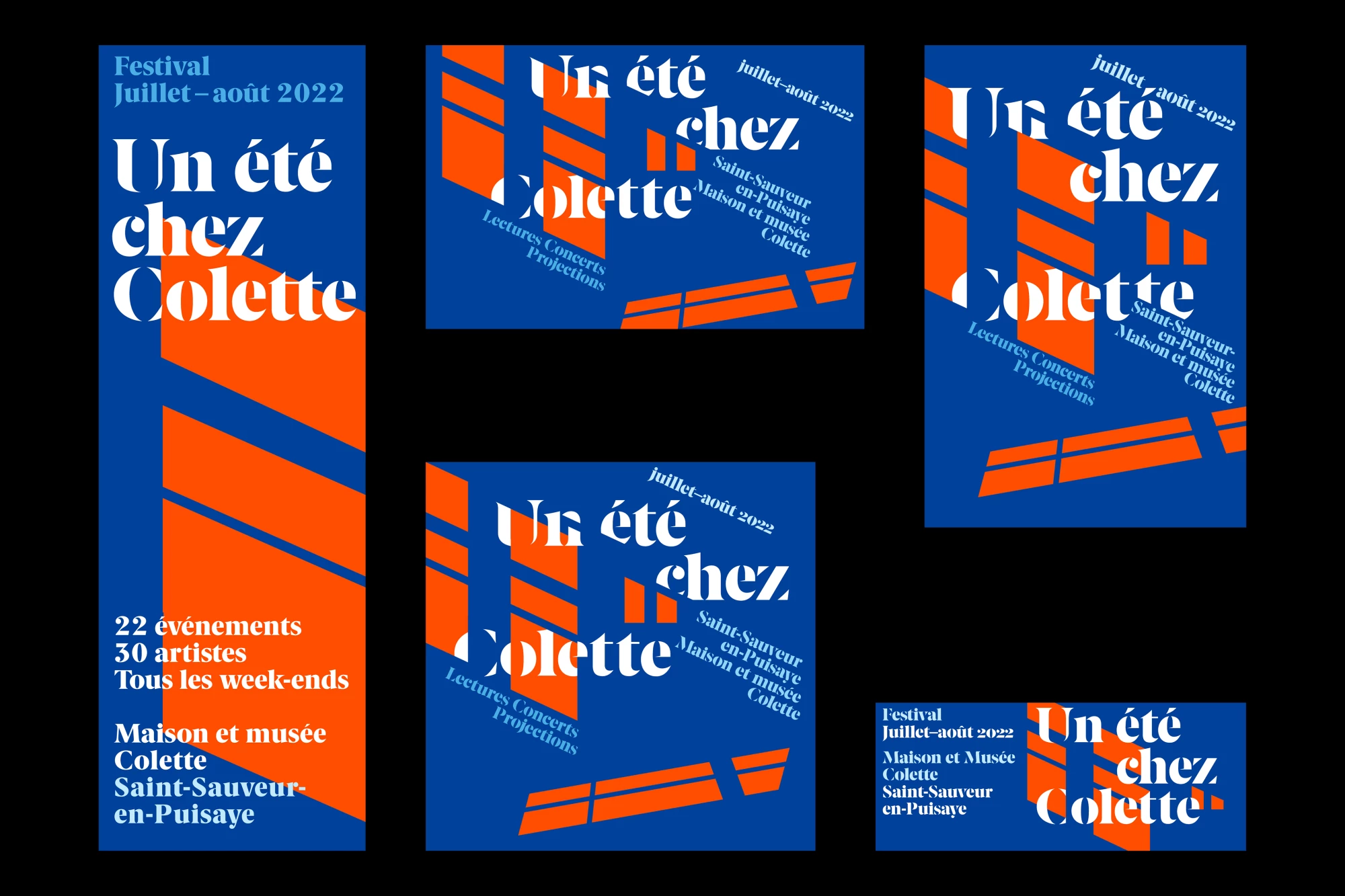 Léo Grunstein - Un été chez Colette, 2022, Maison de Colette, Affiche, Édition, Identité, 2022