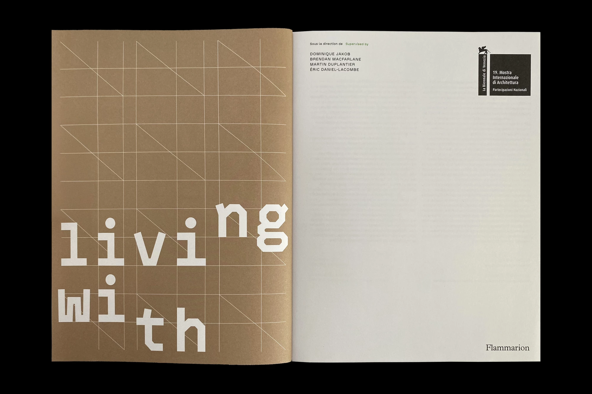 Léo Grunstein - Vivre avec Living with | Catalogue, La Biennale di Venezia — French Pavilion of 19th International Architecture Exhibition<br>Flammarion, Poster, Signage, Publication, Branding, 2025